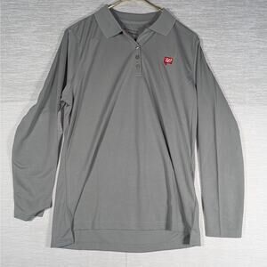 Walgreens Employee Uniform Polo Shirt Mens Large Grey Long Sleeve Shirt